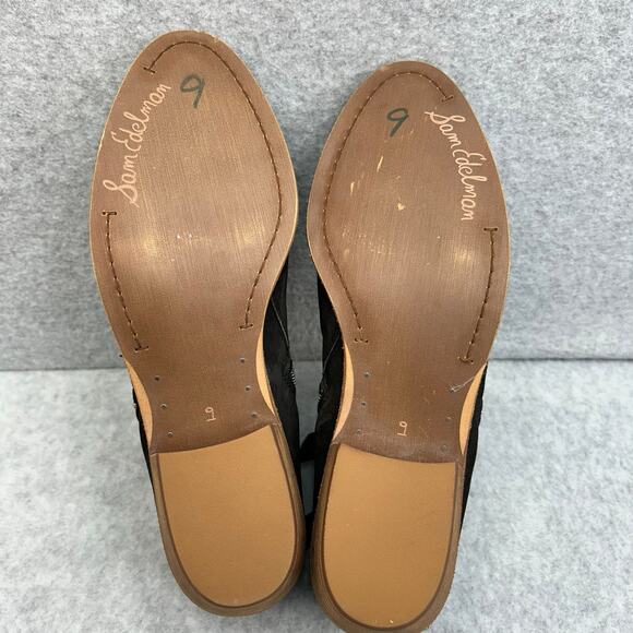 Sam Edelman Ankle Boots Dual Zipper Suede Black Women’s Size 9 - Picture 12 of 16